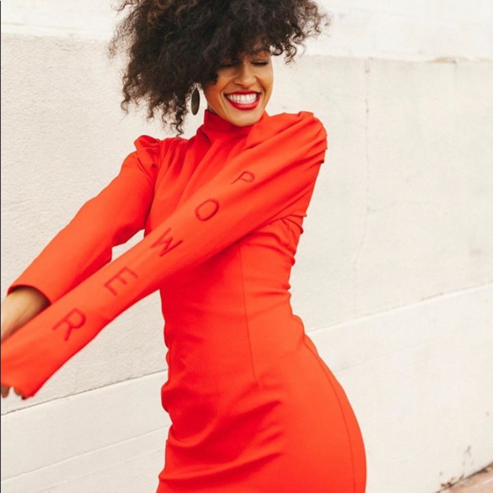 Fashion Brand Company 80s red mini Power dress.
